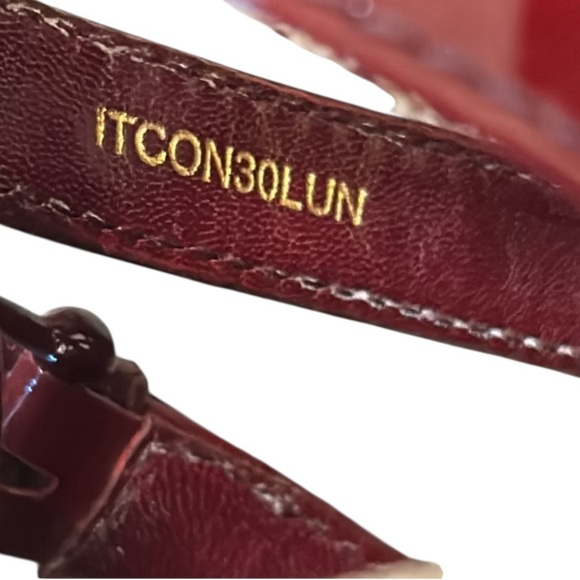 Burberry Nova Check Red Patent Leather Espadrille Wedge Sandals Size 39 IT, 8 US - Picture 7 of 14